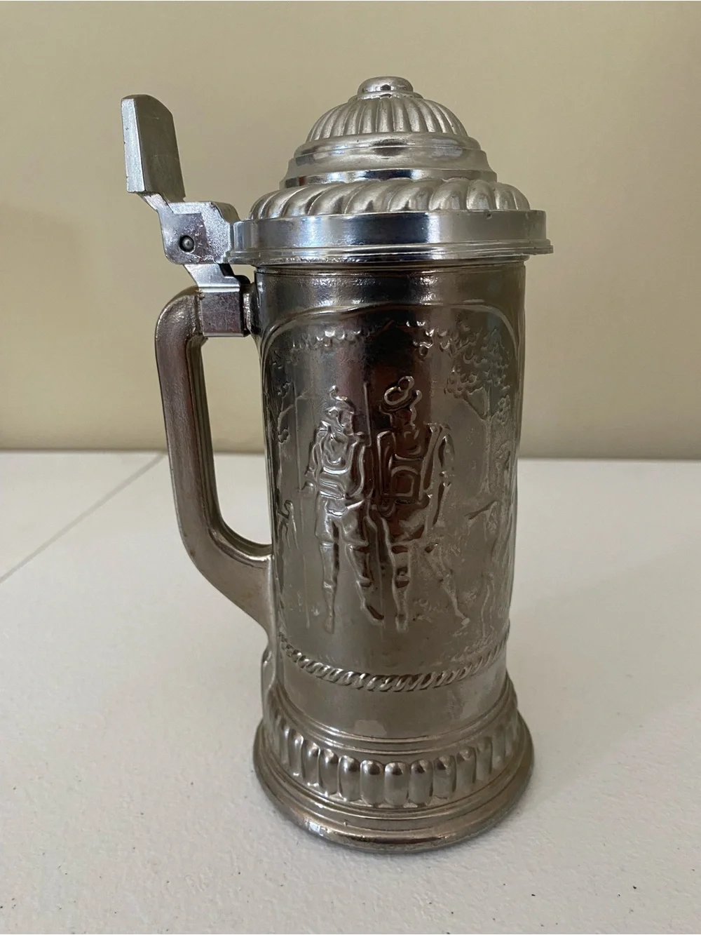 Vintage Avon Beer Stein Glass with Metallic Finish